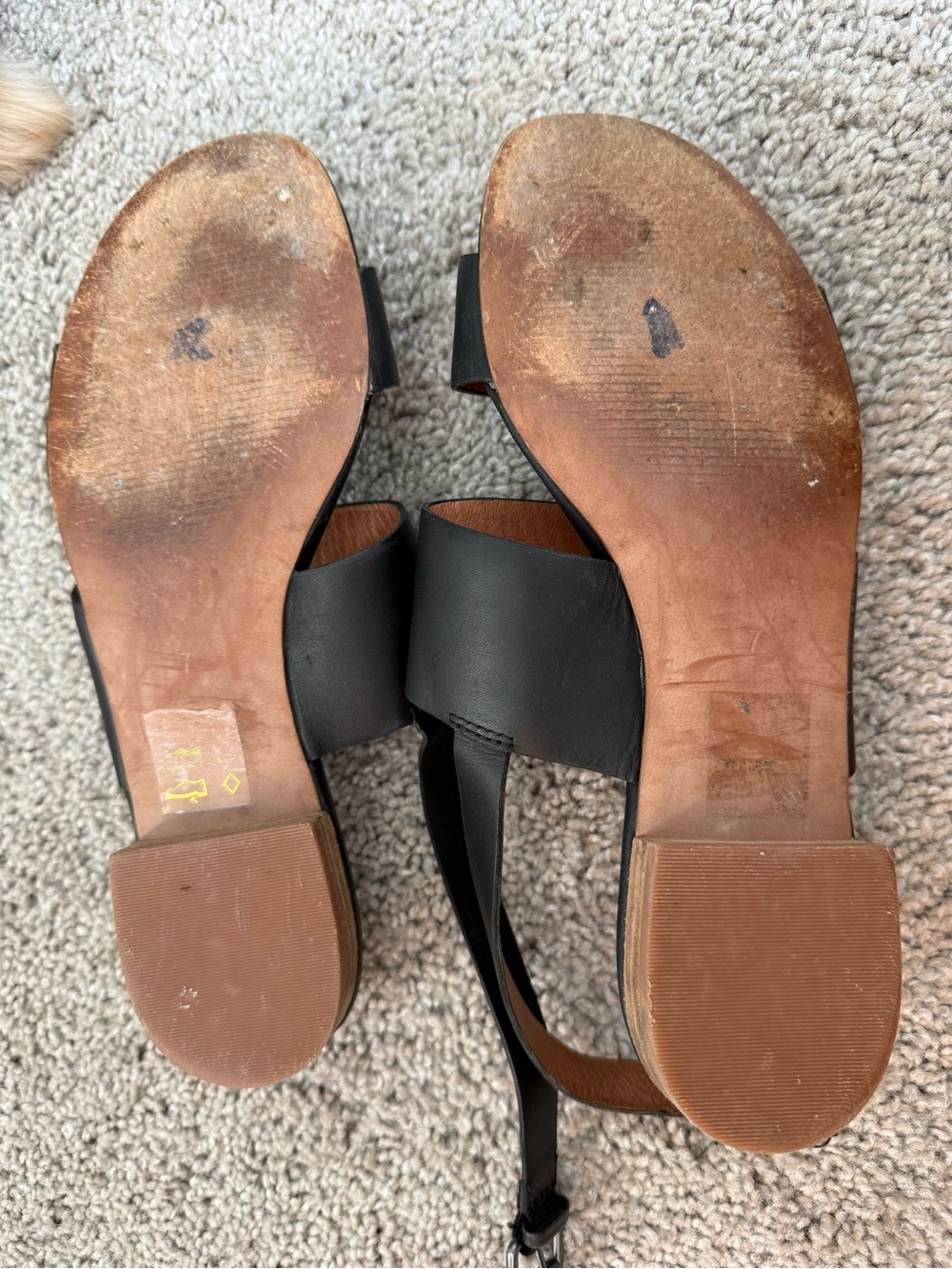 Madewell Black Leather Double-Band Slingback Sandals - Picture 2 of 6